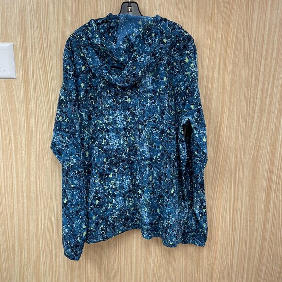 Men's North Face Blue Print Pullover Jacket Size Large - Picture 2 of 4